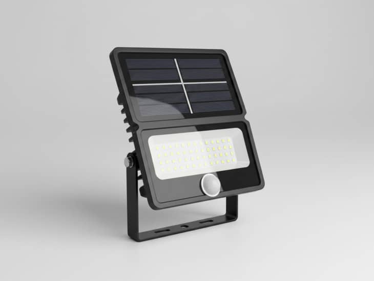 Projetor LED de exterior com sensor de movimento para fachadas residenciais, zonas industriais, parques de estacionamento e jardins.